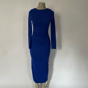 Elegant Blue Long Sleeve Dress